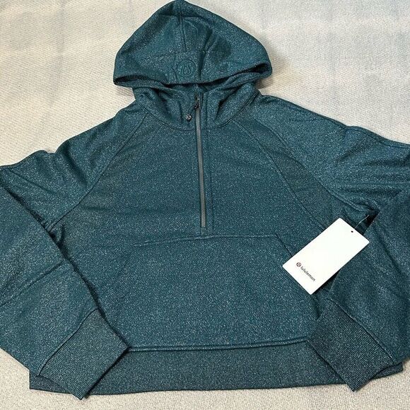 Lululemon Scuba Hoodie NWT $138 M/L Half Zip Storm Teal Silver Spark Rare - Picture 6 of 16